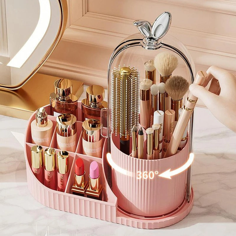 360° Rotating Makeup & Cosmetic Brush Organizer