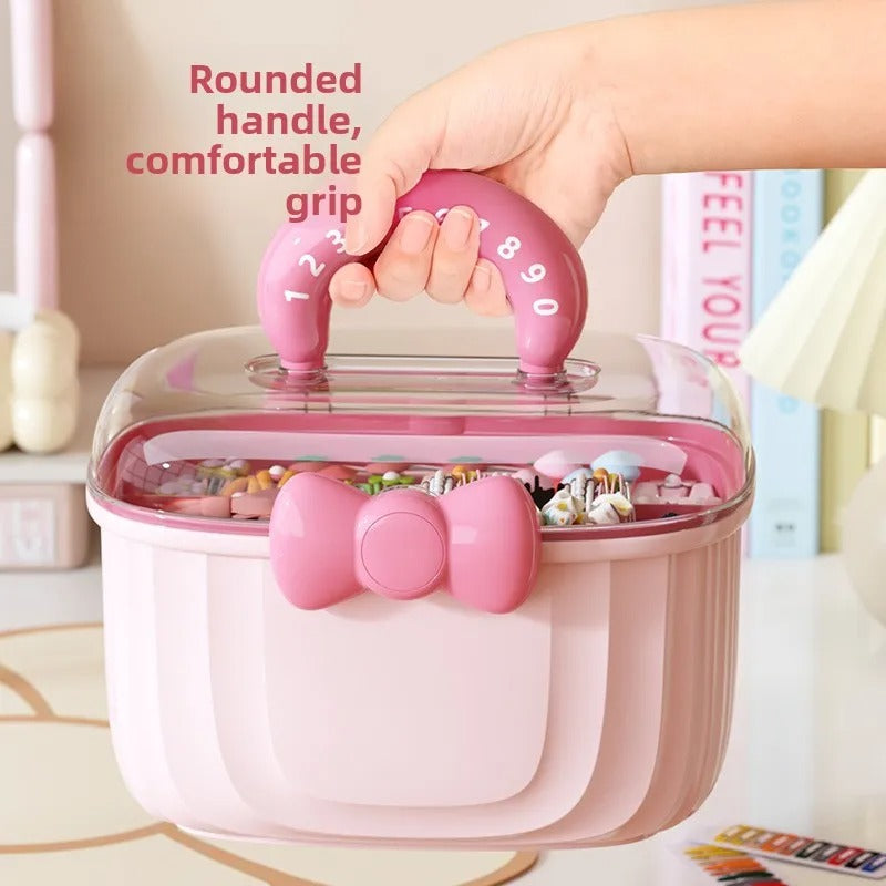 Cute Storage Box with Handle and Bow