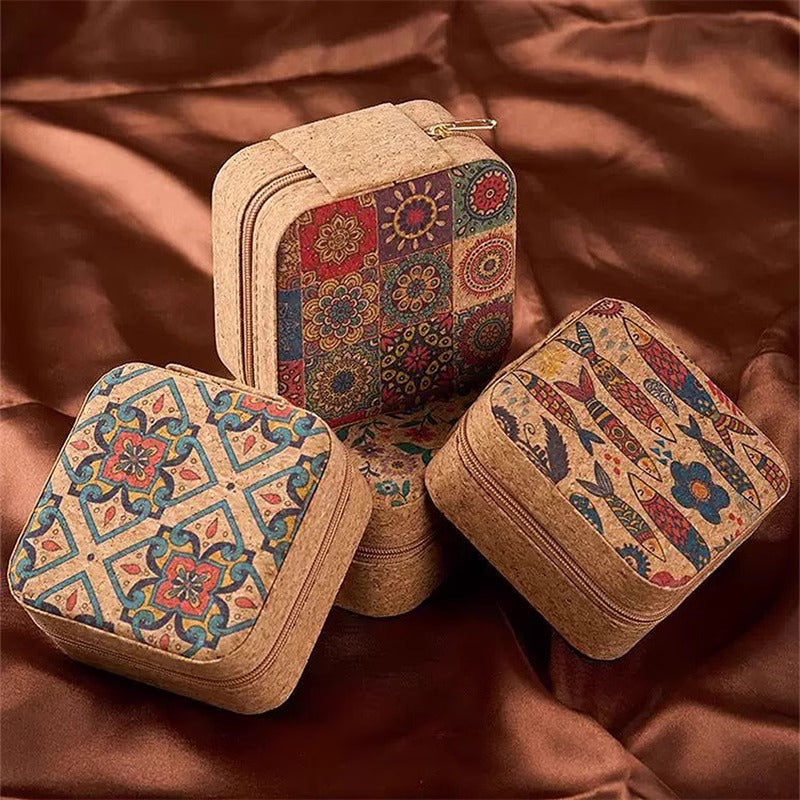 Premium Mini Jewelry Organizer Box Vintage Floral Design