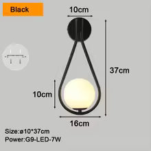 Interior LED Wall Lamps Wall Lighting Fixtures for Bedroom Living Room Indoor Frosted Glass Ball Wall Sconce for Corridor Aisle
