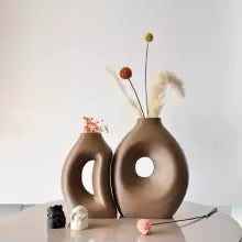 2-Piece Set of Sun and Moon Matching Vases, Vases for Dried Flower Arrangements, Suitable for Home Living Room Decoration, Entryway 1 sold