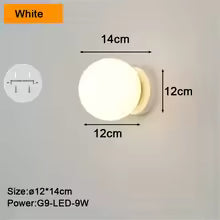 Interior LED Wall Lamps Wall Lighting Fixtures for Bedroom Living Room Indoor Frosted Glass Ball Wall Sconce for Corridor Aisle