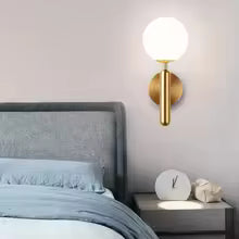 Interior LED Wall Lamps Wall Lighting Fixtures for Bedroom Living Room Indoor Frosted Glass Ball Wall Sconce for Corridor Aisle