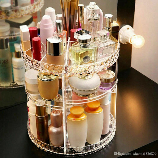 360° Diamond Rotating Makeup Organizer